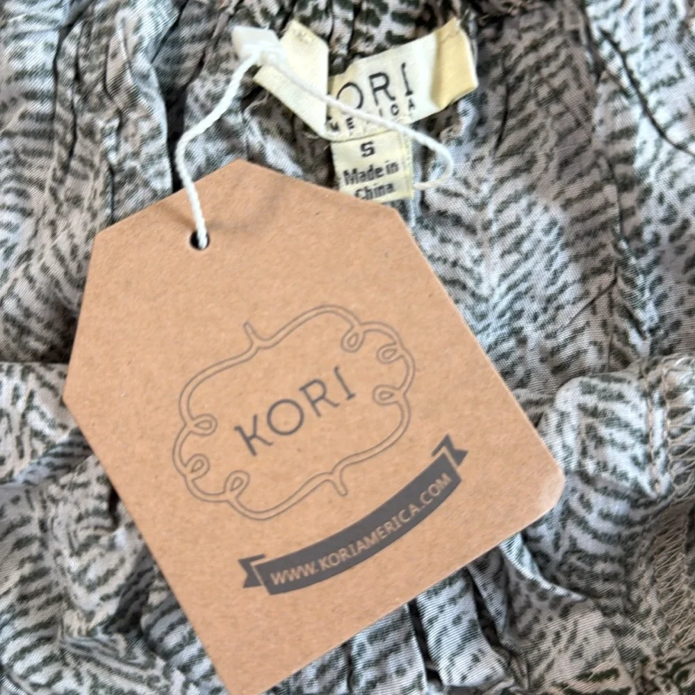 Kori Women's Size Small Overalls Jumpsuit Green Beige‎ Adjustable Palazzo